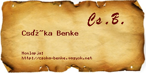 Csóka Benke névjegykártya